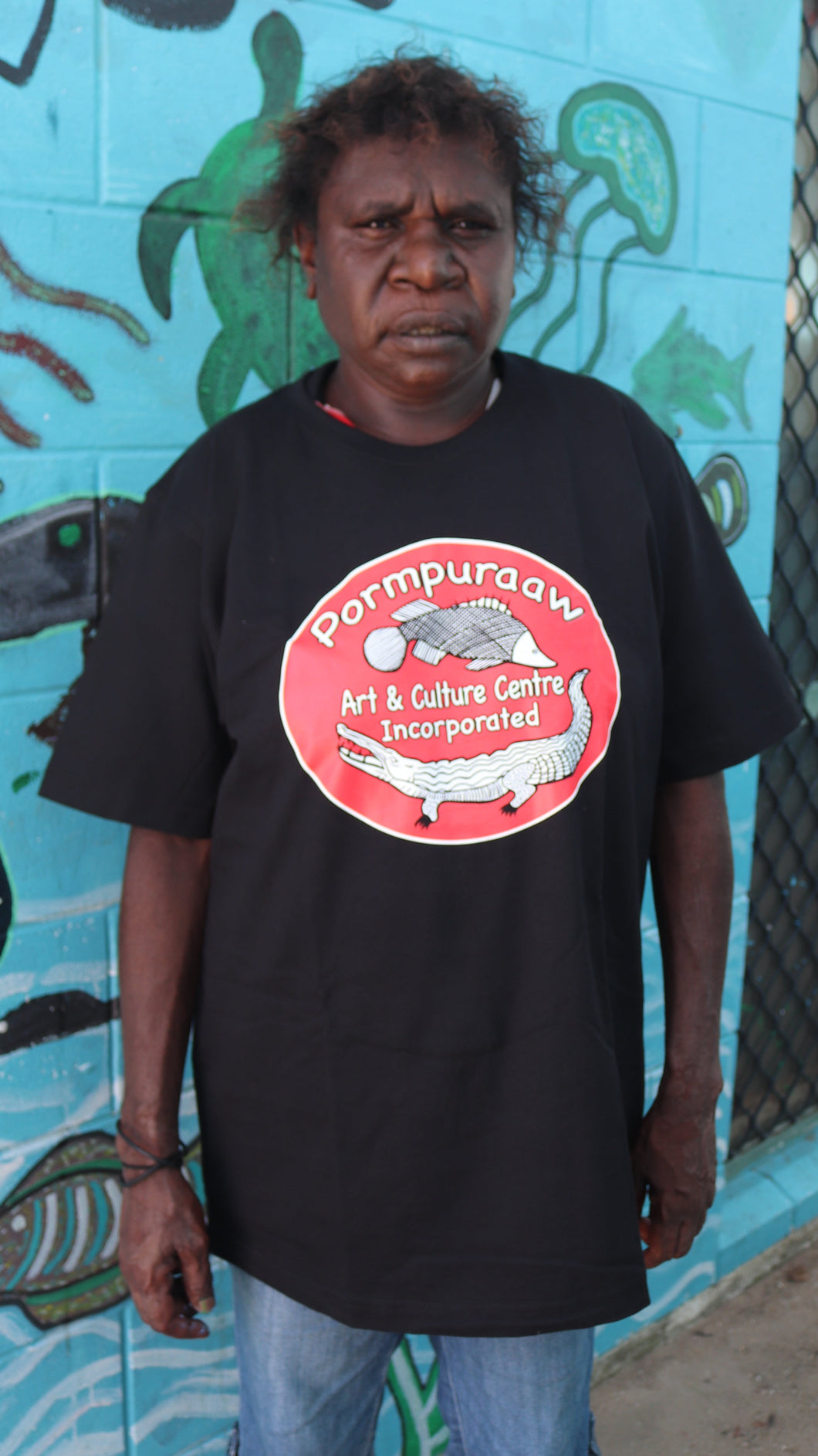 Pormpuraaw Art Centre Logo Cotton Shirt Size Large