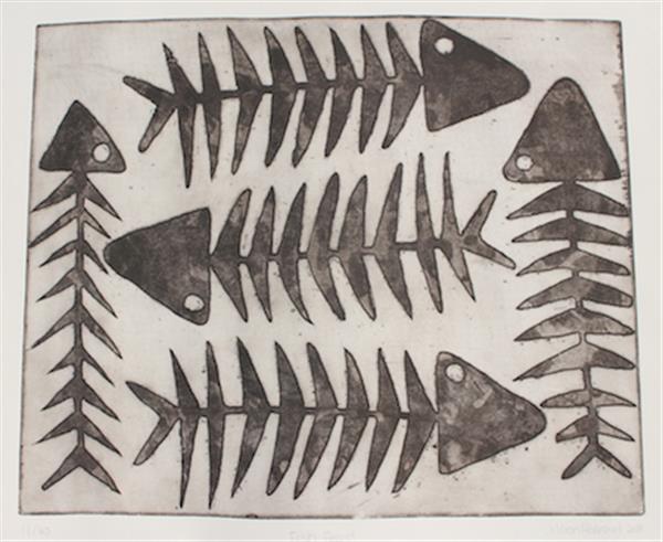 Fish Feast - Etching on Paper
