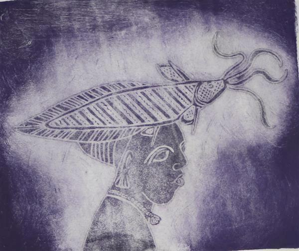 Freshwater Woman Etching on paper