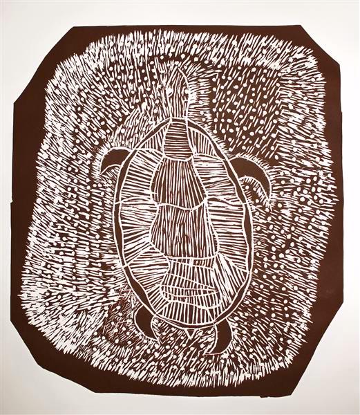 Long Neck Turtle - Etching on paper