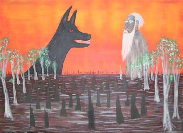 Kuta Woochorrm Story (Big Dog) - Acrylic on Linen