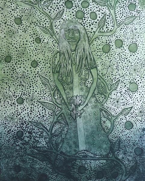 Green Ant Story - Etching on Paper