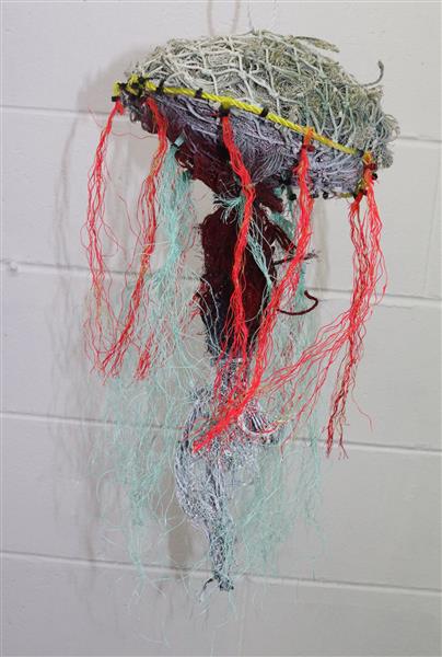 Waii jellyfish totem ghost net sculpture