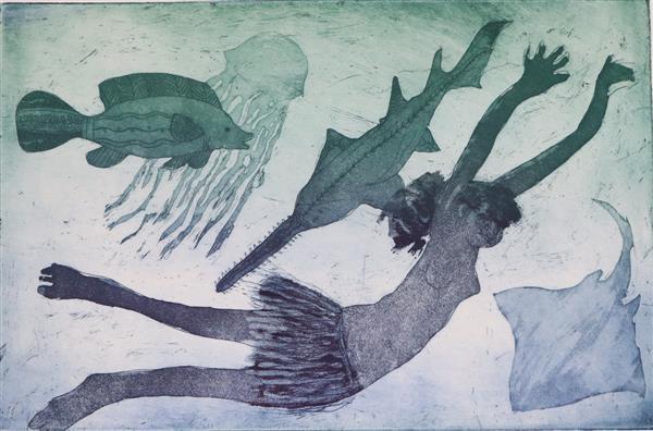 Dangerous Swimming - Limited edition etching
