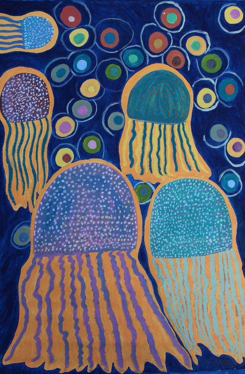 Waii' (Jellyfish) Totem - Painting on canvas